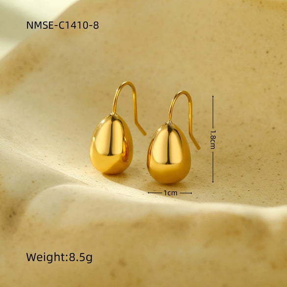 Fashion Drop Shape Titanium Steel And Stainless Steel Earrings With Electroplating For Women