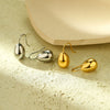 Fashion Drop Shape Titanium Steel And Stainless Steel Earrings With Electroplating For Women