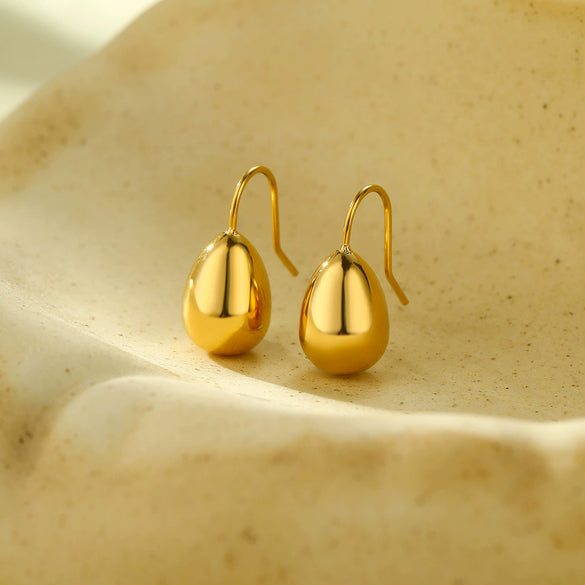 Fashion Drop Shape Titanium Steel And Stainless Steel Earrings With Electroplating For Women