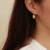 Fashion Drop Shape Titanium Steel And Stainless Steel Earrings With Electroplating For Women