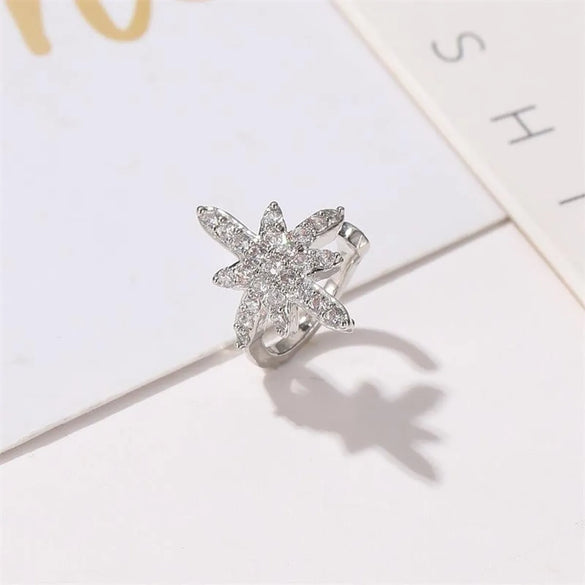 Fashion Ear Clip Flash Diamonds Eight Stars Earrings Star Earrings Wholesale