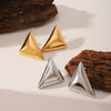 Fashion Earrings Titanium Steel Stainless Steel Geometric Three Dimensional Triangle Electroplating Vacuum Plating