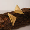 Fashion Earrings Titanium Steel Stainless Steel Geometric Three Dimensional Triangle Electroplating Vacuum Plating