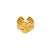 Fashion Egg Flower Smooth Five Petal Stainless Steel Ring With Real Gold Plating For Women Geometric Shape