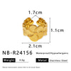 Fashion Egg Flower Smooth Five Petal Stainless Steel Ring With Real Gold Plating For Women Geometric Shape