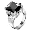 Fashion Electroplated Alloy Ring With Purple Rectangular And Teardrop Zircon Star Pattern For Women