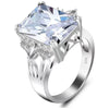 Fashion Electroplated Alloy Ring With Purple Rectangular And Teardrop Zircon Star Pattern For Women