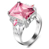 Fashion Electroplated Alloy Ring With Purple Rectangular And Teardrop Zircon Star Pattern For Women