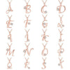 Fashion Electroplated Metal Letter Pendant Necklace With Clear Stone Inlay Alphabet Jewelry
