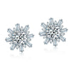 Fashion Electroplated Sunflower And Daisy Flower Earrings With Full Zircon Cartoon Style Earrings For Women