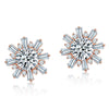 Fashion Electroplated Sunflower And Daisy Flower Earrings With Full Zircon Cartoon Style Earrings For Women