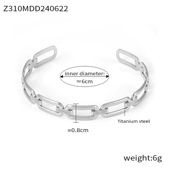 Fashion Elegant Allmatch Geometric Shaped 316L Stainless Steel Goldplated Stitching Design Bracelet