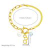 Fashion Elegant Allmatch Goldplated Love Square White Bei Pearl Water Drop Pendant Irregular Stainless Steel Bracelet With Heart Shape Star Geometric Patterns Electroplated