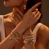Fashion Elegant Baroque Style Alien Imitation Pearl Stainless Steel Electroplated Geometric Jewelry Bracelet Earrings For Women