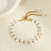 Fashion Elegant Baroque Style Alien Imitation Pearl Stainless Steel Electroplated Geometric Jewelry Bracelet Earrings For Women