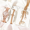 Fashion Elegant Diamondencrusted Alloy Band Rose Gold Quartz Watch For Female