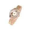 Fashion Elegant Diamondencrusted Alloy Band Rose Gold Quartz Watch For Female
