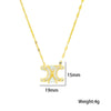 Fashion Elegant Double C Arc De Triomphe Necklace Earrings Set For Women Titanium Steel Jewelry With Geometric Design Vacuum Furnace Electroplating