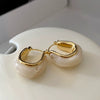 Fashion Elegant French Amber Earrings Light Luxury Highend Retro Brown U Shape Plastic Resin Earrings For Women