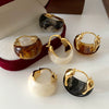 Fashion Elegant French Amber Earrings Light Luxury Highend Retro Brown U Shape Plastic Resin Earrings For Women