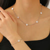 Fashion Elegant Imitation Pearls Fivepointed Star Earrings Necklace Bracelet Electroplating Design For Women