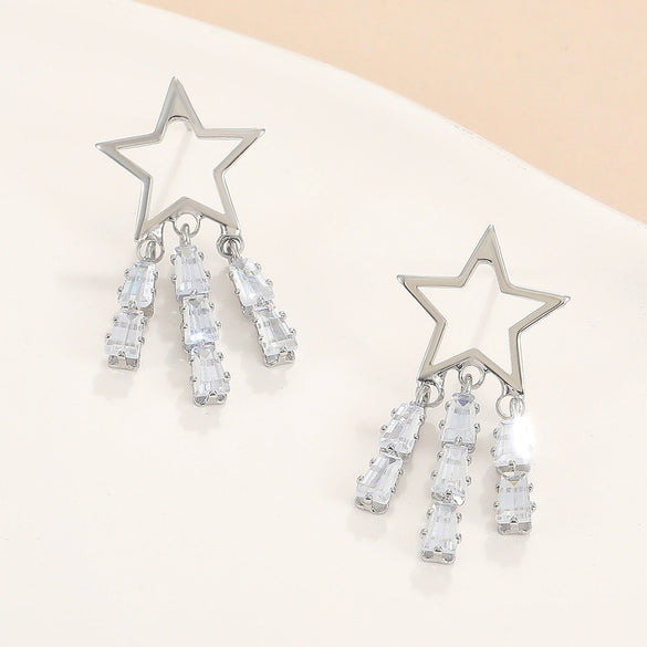 Fashion Elegant Imitation Pearls Fivepointed Star Earrings Necklace Bracelet Electroplating Design For Women