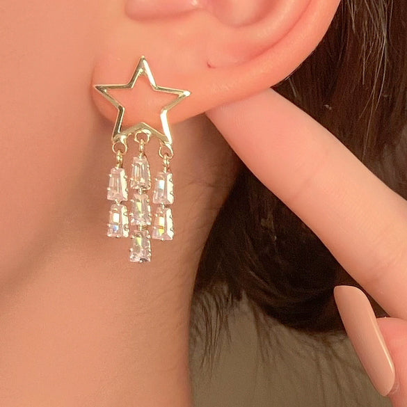Fashion Elegant Imitation Pearls Fivepointed Star Earrings Necklace Bracelet Electroplating Design For Women