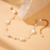 Fashion Elegant Ladies Stainless Steel Pearl Chain Accessories Necklace Bracelet With Electroplating