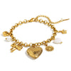 Fashion Elegant Light Luxury Hand Jewelry Stainless Steel 18K Gold Plated Love Heart Shape Butterfly Pendant Bracelet With Electroplating