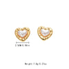 Fashion Elegant Love Pearl Stainless Steel Heartshaped Electroplated Women's Jewelry Earrings