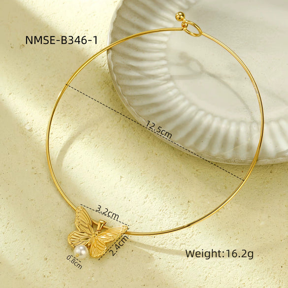 Fashion Elegant Love Stainless Steel Necklace With Heart Shape And Bow Tie For Women Electroplating Design