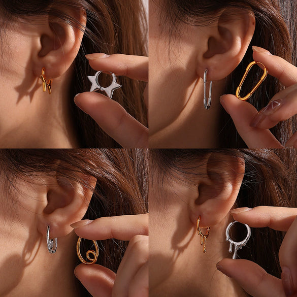 Fashion Elegant Love 316L Stainless Steel Electroplated Women's Earrings