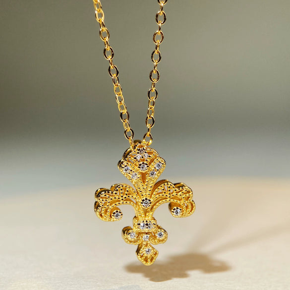 Fashion Elegant Luxury Jewelry Set S925 Silver Doublesided Iris Cut Out Electroplated For Women And Men