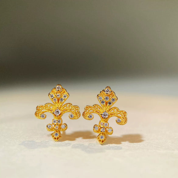 Fashion Elegant Luxury Jewelry Set S925 Silver Doublesided Iris Cut Out Electroplated For Women And Men