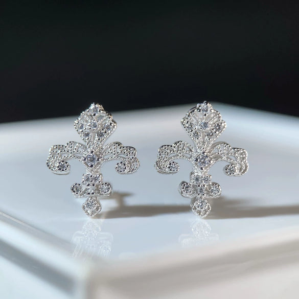 Fashion Elegant Luxury Jewelry Set S925 Silver Doublesided Iris Cut Out Electroplated For Women And Men