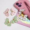Fashion Elegant Nonfading Petal Flower Stainless Steel Earrings With Electroplating