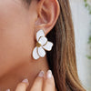 Fashion Elegant Nonfading Petal Flower Stainless Steel Earrings With Electroplating