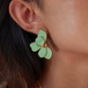 Fashion Elegant Nonfading Petal Flower Stainless Steel Earrings With Electroplating