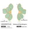Fashion Elegant Nonfading Petal Flower Stainless Steel Earrings With Electroplating
