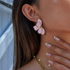Fashion Elegant Nonfading Petal Flower Stainless Steel Earrings With Electroplating