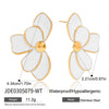 Fashion Elegant Nonfading Petal Flower Stainless Steel Earrings With Electroplating