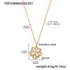 Fashion Elegant 316L Stainless Steel And 316L Stainless Steel Jewelry Set With Rotating Super Flash Zircon Fourpetal Flower Design And Electroplating For Women