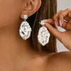 Fashion Exaggerate Alloy Fivepointed Star Sun Flower Electroplated Hammered Imitation Pearl Women's Earrings