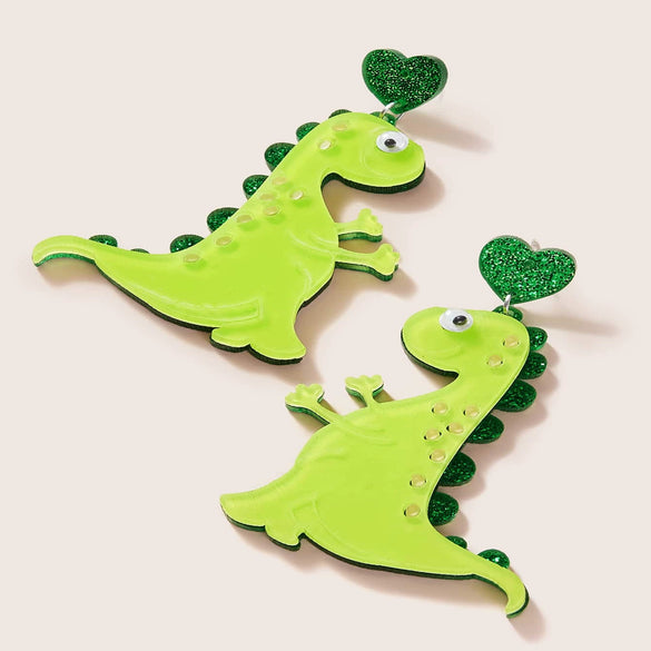 Fashion Exaggerated Acrylic Dinosaur Earrings Retro Creative Cute Animal Shape Earrings For Women