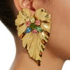 Fashion Exaggerated Alloy Heart Shape Rhinestone Earrings For Women Simple Creative Bohemian Style