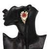 Fashion Exaggerated Alloy Heart Shape Rhinestone Earrings For Women Simple Creative Bohemian Style