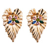 Fashion Exaggerated Alloy Heart Shape Rhinestone Earrings For Women Simple Creative Bohemian Style