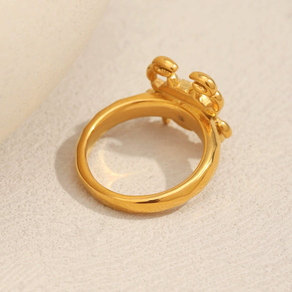 Fashion Exaggerated Animal Zodiac Stainless Steel 18K Gold Plated Ring Bracelets