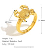 Fashion Exaggerated Animal Zodiac Stainless Steel 18K Gold Plated Ring Bracelets