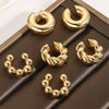Fashion Exaggerated Cshaped Acrylic Ear Clip For Women With Wave And Geometric Patterns